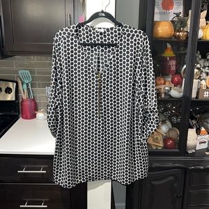 Avenue Plus size polka dot Zipper work blouse